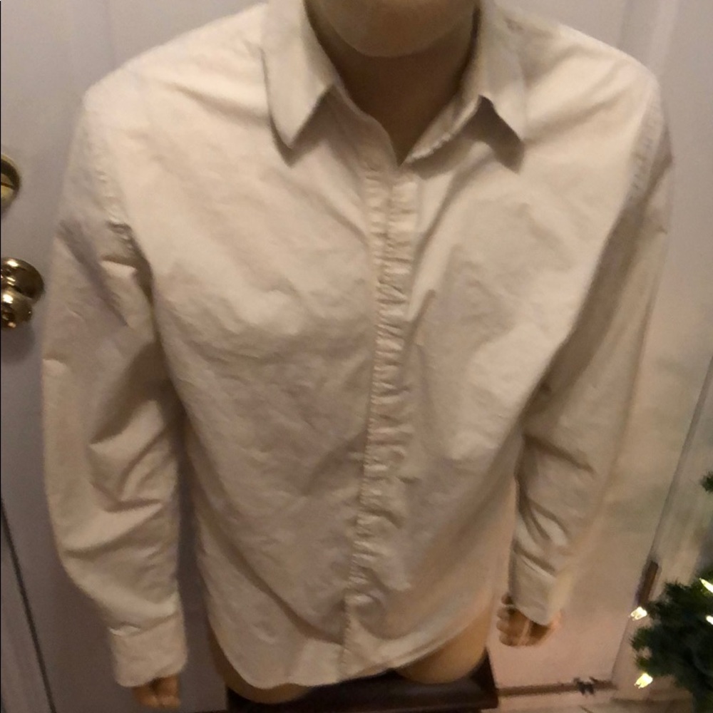Express stretch large tan dress shirt